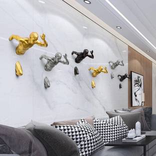 Zove Metal Wall Art Aluminum Running Man Wall Hanging Home Décor Wall Art Pack of 6