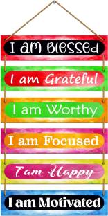 Indianara Set of 6 Motivational Wooden Wall Hanging for Home Decor|Office|Gift (4553WH) Pack of 6