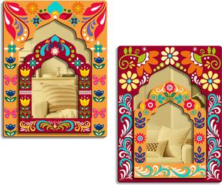 Suveharts Wall Hanging Decorative Items | Wall Decoration Material | Jharokha Hanging - 07 Pack of 2