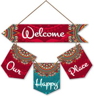 Artvibes Welcome Quote Decorative Wooden Wall Hanging for Home Decor Office(WH_6420N)
