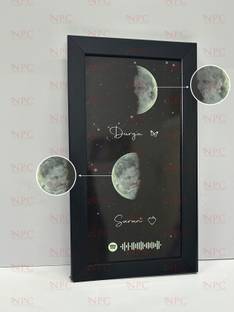 NEW PRINT CREATIONS Couple Moon Face Gift|Moon Phase on Your Birthday Date|Spotify Scanner Play Song