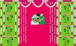 कैलाश क्रिएशन Pink Green Flower Backdrop with Baby Shower Design Backdrop