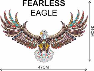 Wallzone Fearless Eagle|Bird|Ethnic Medium Vinyl Wallsticker For Decoration
