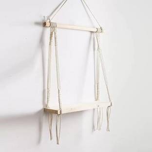 ONEDEEP Macrame Wall Hanging Shelf Wood Floating