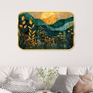 SAF PRINT saf Nature Art Crystal Embedded High Gloss Surface with Golden Frame