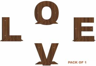Craftzo LOVE Wooden Wall Shelves | Floating Decorative Shelves for Home Decor Pack of 4