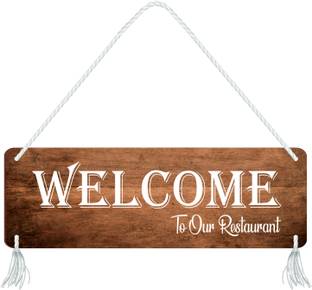 Blue Finch Welcome To Our Restaurants sign board For Restaurant Front Door