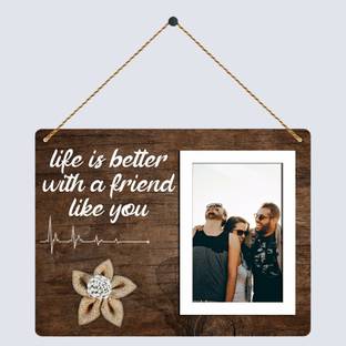 Phirki Studio Life Is Better Decorative Wooden Wall Hanging Photo Frame For Home Decor Items