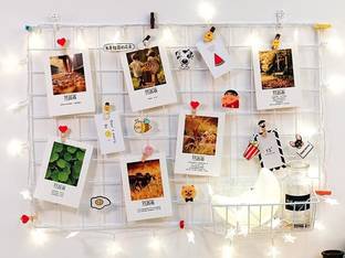 PIKIFY Wall Decoration Grid Clip Holder Photo Frames (1x Frame + 1x Basket + 1x Tray)