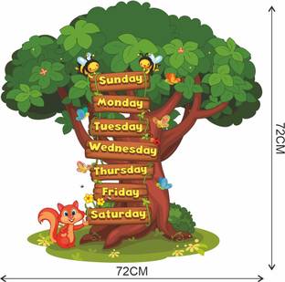 Wallzone Week Days|Kids|Education|Schools Extra Large Vinyl Wallsticker