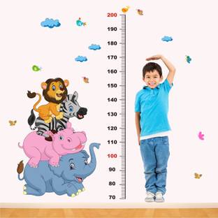 Wallsticks THE WALL DECOR Fun Animals Height Measurement Chart Kids Learning Sticker - WS 036