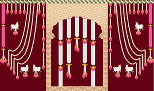 Backdropon Flowers and Diya with Cows Design Printed Backdrop(5Feet Height & 8Feet width)