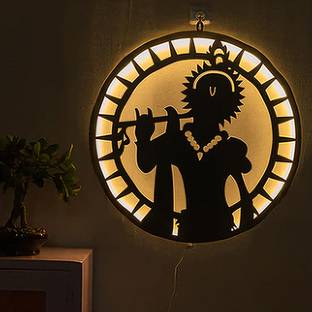 XAZE CRAFT Lightning Lord Krishna LED Wall Decor