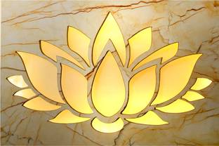 Velgo Hub Backlit Wooden Wall Hanging with LED Night Light (Lotus Flower)