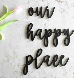 GK Design Our Happy Place MDF laser cutout for home & office