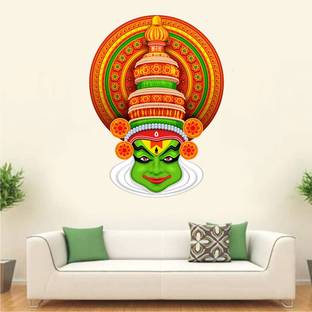 WALLPIK Happy Oonam Kerala Festival Kathakali Dance Face Wall Decals WP207