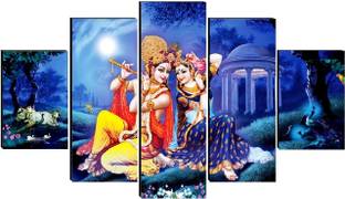 SNDArt Radha Krishna Wall Décor 5 Panel MDF Digital Reprint