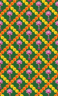 kailash creation Lotus Backdrop Cloth for Pooja Decoration Backdrop Curtain