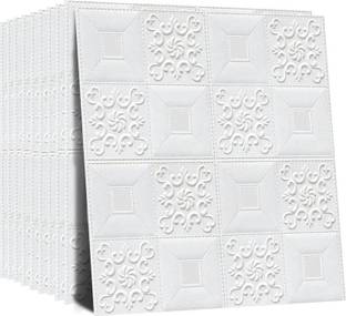 Diseno Decorative White, Gold Wallpaper (70 cm x 70 cm) Pack Of 1