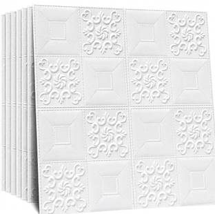 Diseno Decorative White, Blue Wallpaper (70 cm x 70 cm) Pack Of 1