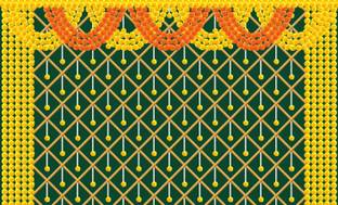 कैलाश क्रिएशन Cloth for Traditional Background Curtain Cloth for Festival Fabric-Polyster