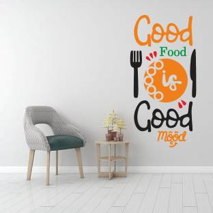 GraphicsDecor GD Quotes Good Food is Good Mood Wall Sticker (Size 30 x 58 cm)