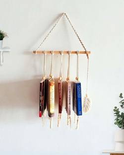 Kasba Macrame Wall Hanging for Books | Supports Up to 7.5kg |Free Macrame Book Mark