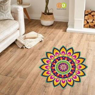 GraphicsDecor Graphics Decor Colorful Rangoli Mandala Trending Floor Wall Sticker