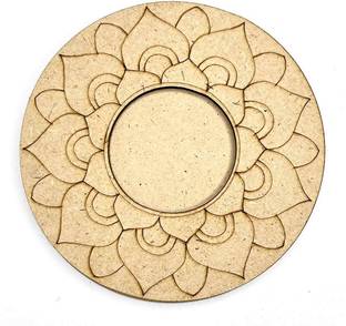 Craft Shop MDF Mandala Tea Light Candle Holder Without Candles MDF Pack of 6