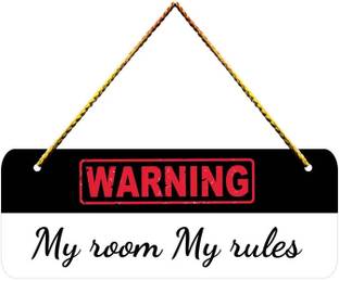 craftinky Warning My Room my rules Designer Stylish Trendy wall hanger for Home Décor
