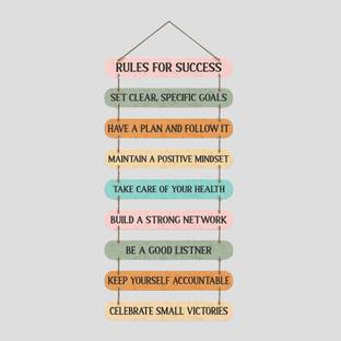 Fabaura Rules For Success Wooden Wall Hanging for Office Decoration Art Item(WH_9324N-F)