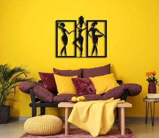 Trademubarak African Women Metal Wall Decor, African American Bedroom Art 60 cm 2 feet