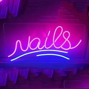 SIFTY COLLECTIONS Nails Dimmable Neon Light for Wall Décor Salons Sign Beauty Store Room 8x18inc