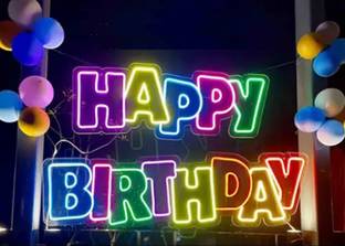 GetGoods Neon Light Happy Birthday Multi Color