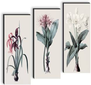 saf Set of 3 Flower UV textured self adeshive wall painting for home decoration Pack of 3