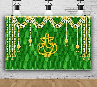 kailash creation Backdrop Cloth for Pooja Decoration Traditional Background