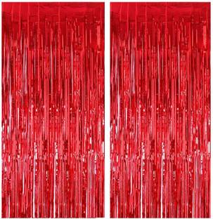 Millionminds Foil Curtains/Fringe Curtains for Decoration Birthday, Anniversary (3 X 6 Feet) Pack of 2