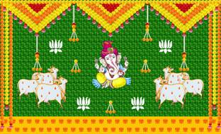 kailash creation Pooja Decoration Traditional - Background Cloth for Festival Decoration