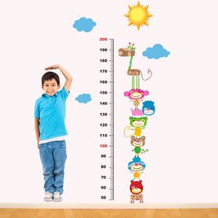 WALLPIK Animals - Fun - Height - Chart - Clouds - Nursery - Kids - Wallsticker - WP317