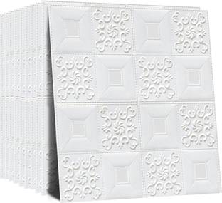 Diseno Decorative White Wallpaper (70 cm x 70 cm) Pack Of 1