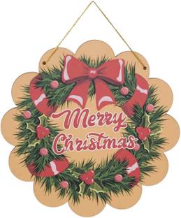 WEBELKART Round Holy Wreath Santa Claus Christmas Wall Hanging and Decoration Items