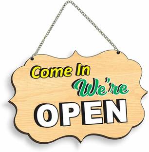 iy creations Open - Close Hanging Sign Board with,Two Sided Printed Durable Door Hanging