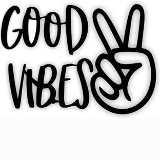 KV Art Good Vibe Black Frame Print Home Decor Wall Art MDF Wooden Wall Hanger for Room