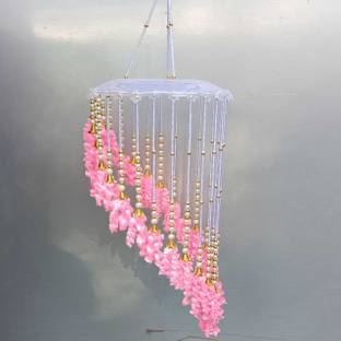 pisco Plastic Jhumar With Artificial Feathers For Home Decoration Ceiling Chandelier
