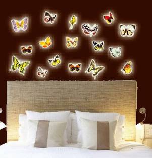 Roommates Radium Butterflies Glow In Dark Wall Sticker( 32 CM x 24 CM Pack Of 1 )