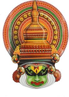 Devaa 6 inch Printed Kathakali Coaster Set with Fiberboard Pallet (Sticker with wood)