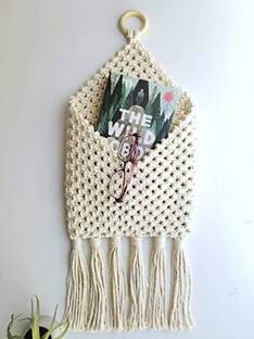 RAJDEEP COLLECTION Macrame Wall Hanging Decor Pouch, Magazine Holder.(MADE IN INDIA)