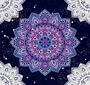 Backdropon Indian Tapestry Mandala Design Printed Fabric Backdrop (5Ft Height & 5Ft width)