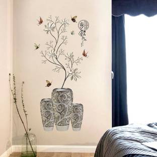 JAAMSO ROYALS SK9280 Folwer with vase Wall Sticker