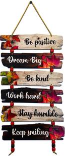 BookYourGift Be positive Dream big Be kind Keep smiling Wooden Wall Hanging